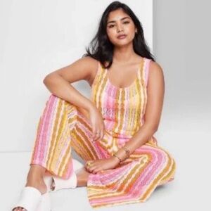 Wild Fable Striped Crochet Set 🧡🔥🩷